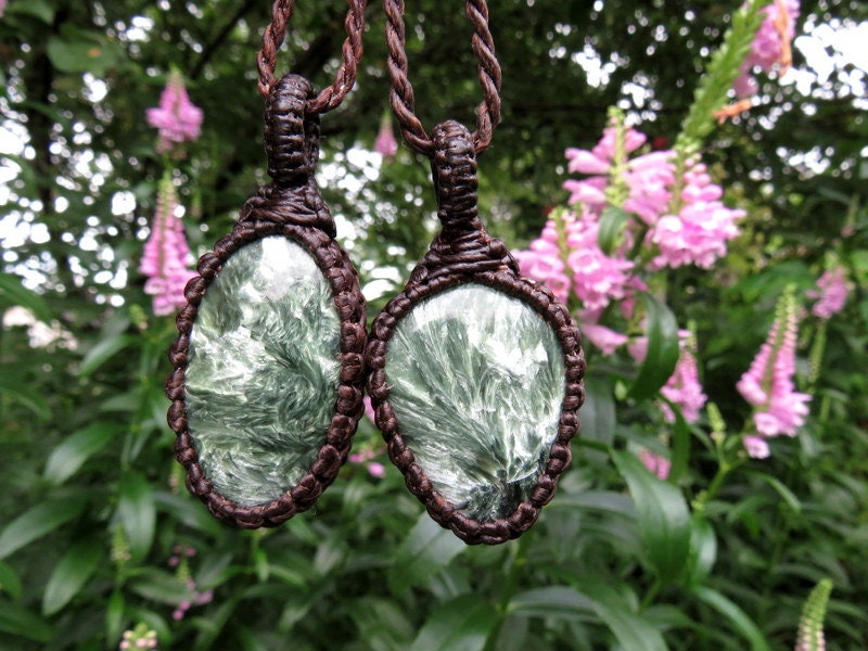 Seraphinite Necklace Set / Macrame Necklace / Angel Necklace / Gift For Special Friend / Jewelry Set / Layering Necklace Set