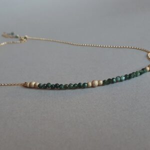 Seraphinite Sterling Silver Necklace: Faceted Rondelle Gemstone