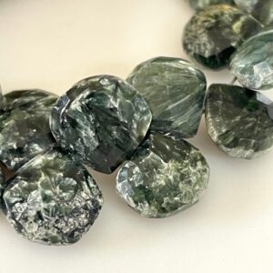 9mm Seraphinite Faceted Heart Briolette Beads, Green Seraphinite Beads, Natural Seraphinite Beads, Sold As 8 Inch/4 Inch, Gds1701 9mm Seraphinite Faceted Heart Briolette Beads, Green Seraphinite Beads, Natural Seraphinite Beads, Sold As 8 Inch/4 Inch, Gds1701