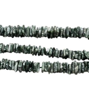 Seraphinite Gemstone Beads: Green Square, 4 To 5mm, 8" Strand Seraphinite Gemstone Beads: Green Square, 4 To 5mm, 8" Strand