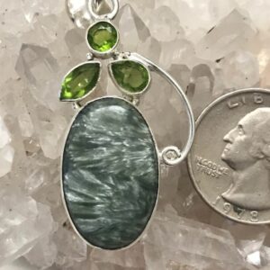 Seraphinite And Crystal Pendant