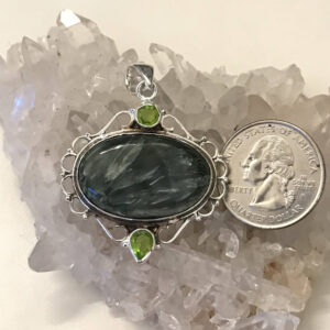 Seraphinite And Crystal Pendant