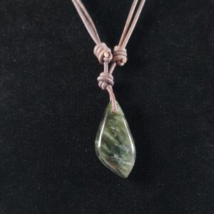 Seraphinite Pendant And Leather Necklace Handmade By Chris Hay