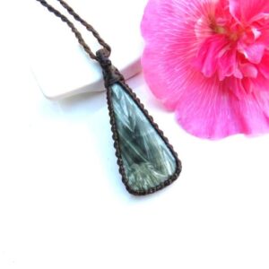 Seraphinite Gemstone Necklace, Seraphinite Pendant Necklace, Etsy Seraphinite, Gift Ideas For Mothers Day, Gifts For Her, Gifts For Him