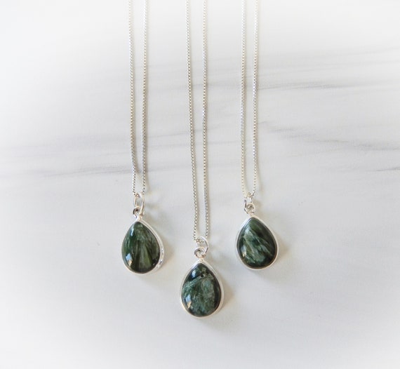 Seraphinite Gemstone Necklace, Genuine Seraphinite, Green Seraphinite , Sterling Seraphinite Pendant, Healing Crystal, Gemstone Appeal, Gsa Seraphinite Gemstone Necklace, Genuine Seraphinite, Green Seraphinite , Sterling Seraphinite Pendant, Healing Crystal, Gemstone Appeal, Gsa