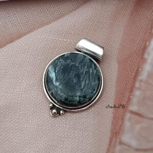Handmade Seraphinite 925 Sterling Silver Pendant Necklace