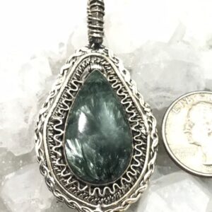 Huge Wire Wrapped Seraphinite Pendant
