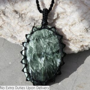 Seraphinite Necklace For Women / Men, Unique Crystal Pendant, Boho Jewelry, Green Stone Pendant, Healing Necklace, Seraphinite Jewelry,