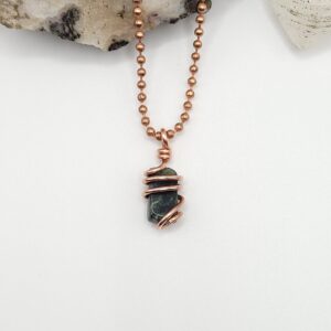 Seraphinite Necklace In Copper: Heart Healing & Balance Pendant
