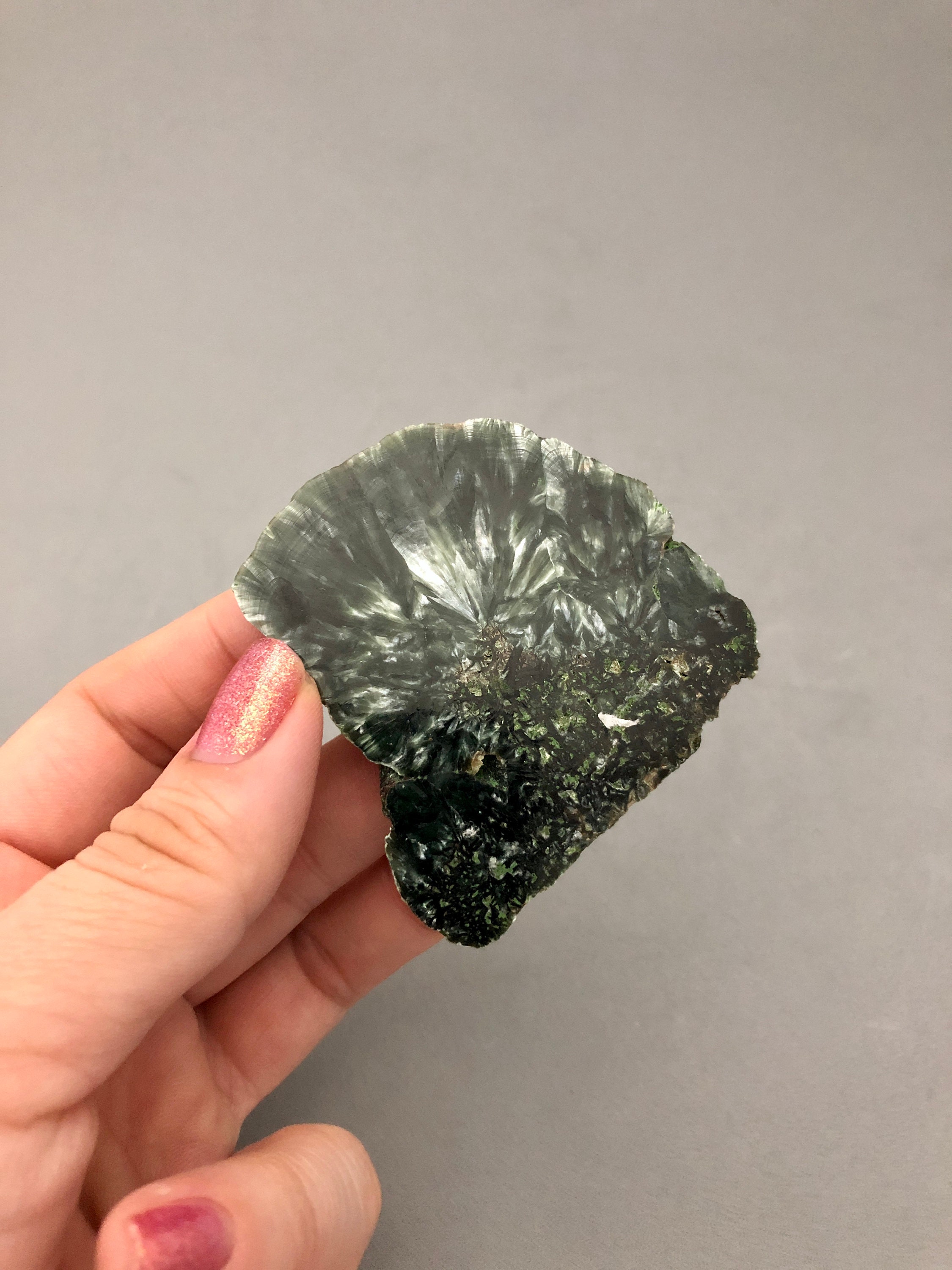 Seraphinite Specimen Slab For Mineral Collectors, Rock Hounds, Wire Wrapping Supplies, Connecting To Angelic Realm, Spirit Guide Crystal