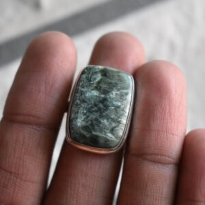 925 silver natural seraphinite ring-green seraphinite ring-silver ring-ring for women-seraphinite design ring-seraphinite ring 925 silver natural seraphinite ring-green seraphinite ring-silver ring-ring for women-seraphinite design ring-seraphinite ring