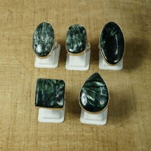 Seraphinite 925 Sterling Silver Ring: Handmade Gemstone Jewelry Seraphinite 925 Sterling Silver Ring: Handmade Gemstone Jewelry