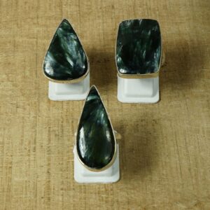 Handmade Seraphinite Ring: 925 Sterling Silver Gemstone Jewelry Handmade Seraphinite Ring: 925 Sterling Silver Gemstone Jewelry
