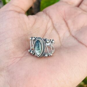 Natural Seraphinite Ring, 925 Sterling Silver, Genuine Jewelry, Valentines Day Ring Natural Seraphinite Ring, 925 Sterling Silver, Genuine Jewelry, Valentines Day Ring