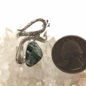 Seraphinite Snake Ring, Size 8 1/2