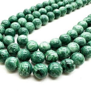 Dyed Green Seraphinite Gemstone Beads: Polished Round 4-12mm - Pg165b Dyed Green Seraphinite Gemstone Beads: Polished Round 4-12mm - Pg165b