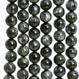 Genuine Natural Seraphinite Gemstone Beads 6MM Ink green Round AAA Quality Loose Beads (112937) Genuine Natural Seraphinite Gemstone Beads 6MM Ink green Round AAA Quality Loose Beads (112937)