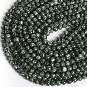Genuine Natural Green Russian Seraphinite Loose Beads Grade Aaa Round Shape 6mm 8mm 10mm Genuine Natural Green Russian Seraphinite Loose Beads Grade Aaa Round Shape 6mm 8mm 10mm
