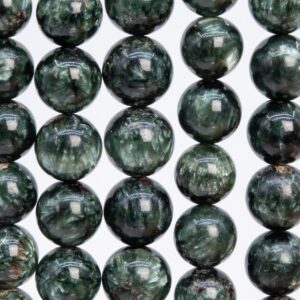 Genuine Natural Russian Seraphinite Gemstone Beads 11MM Dark Green Round A Quality Loose Beads (111487) Genuine Natural Russian Seraphinite Gemstone Beads 11MM Dark Green Round A Quality Loose Beads (111487)