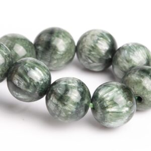 Green Seraphinite Beads Genuine Natural Round Gemstone Beads Green Seraphinite Beads Genuine Natural Round Gemstone Beads