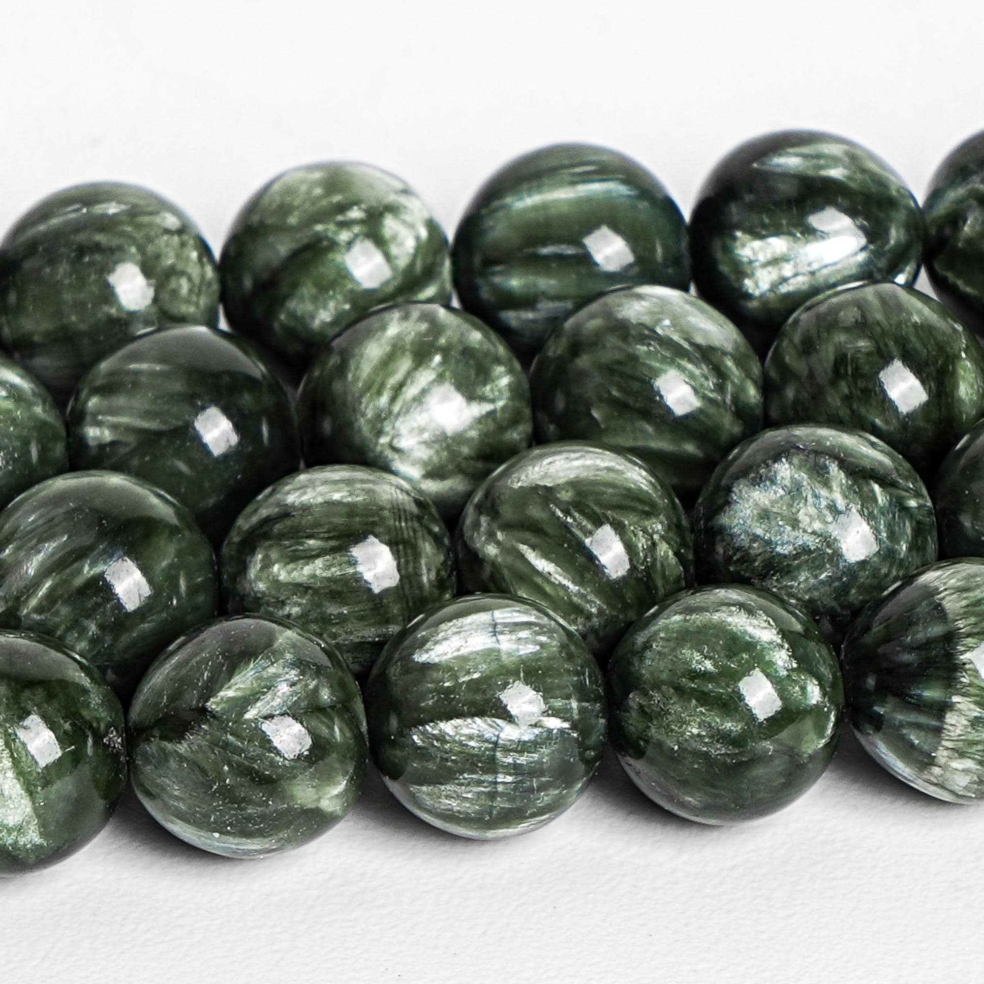 Green Seraphinite Beads Genuine Natural Grade Aaa Gemstone Round Loose Beads  6mm 8mm 10mm Bulk Lot Options