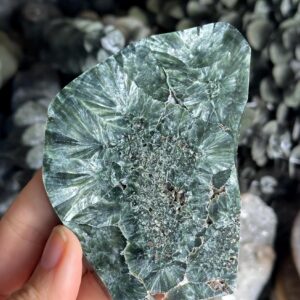 Seraphinite Half Polished Slab, Charging Plate Seraphinite Half Polished Slab, Charging Plate