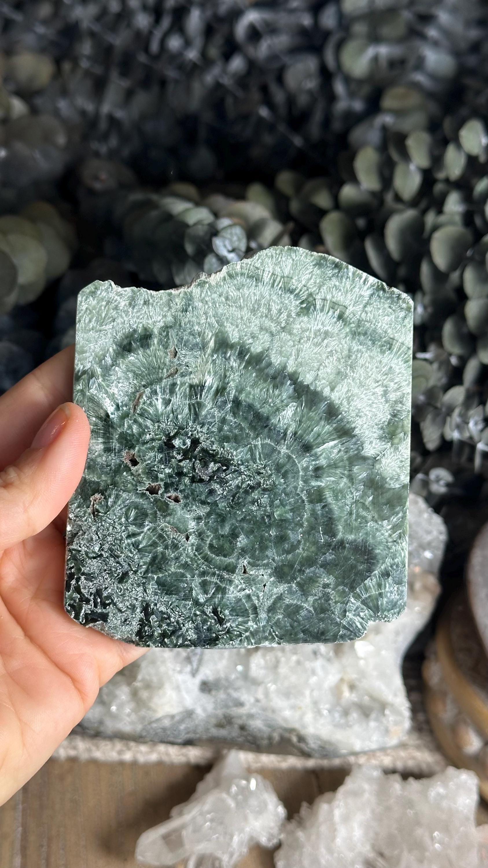 Seraphinite Half Polished Slab, Charging Plate