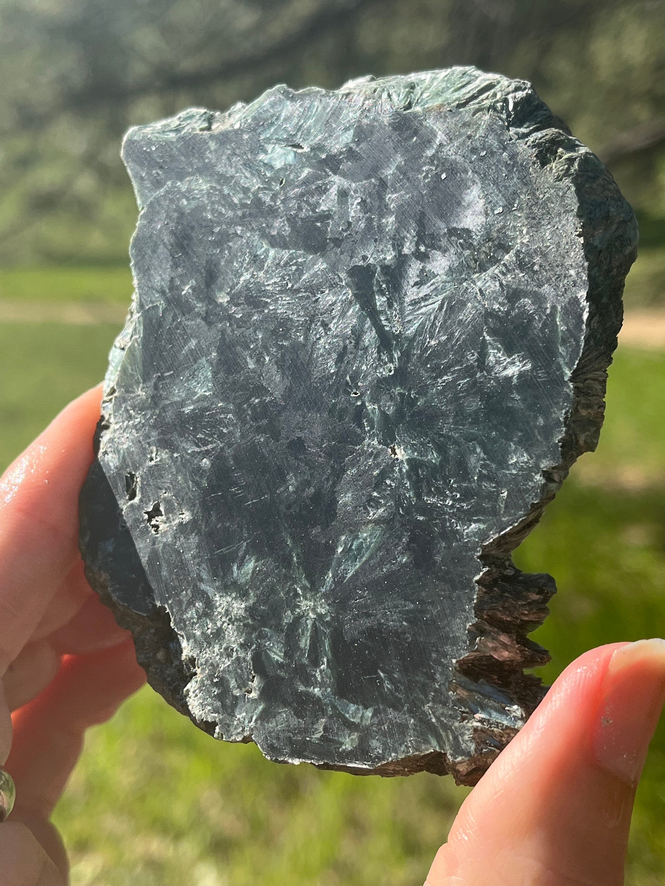 Seraphinite Lapidary Slab Natural Stone Not Polished