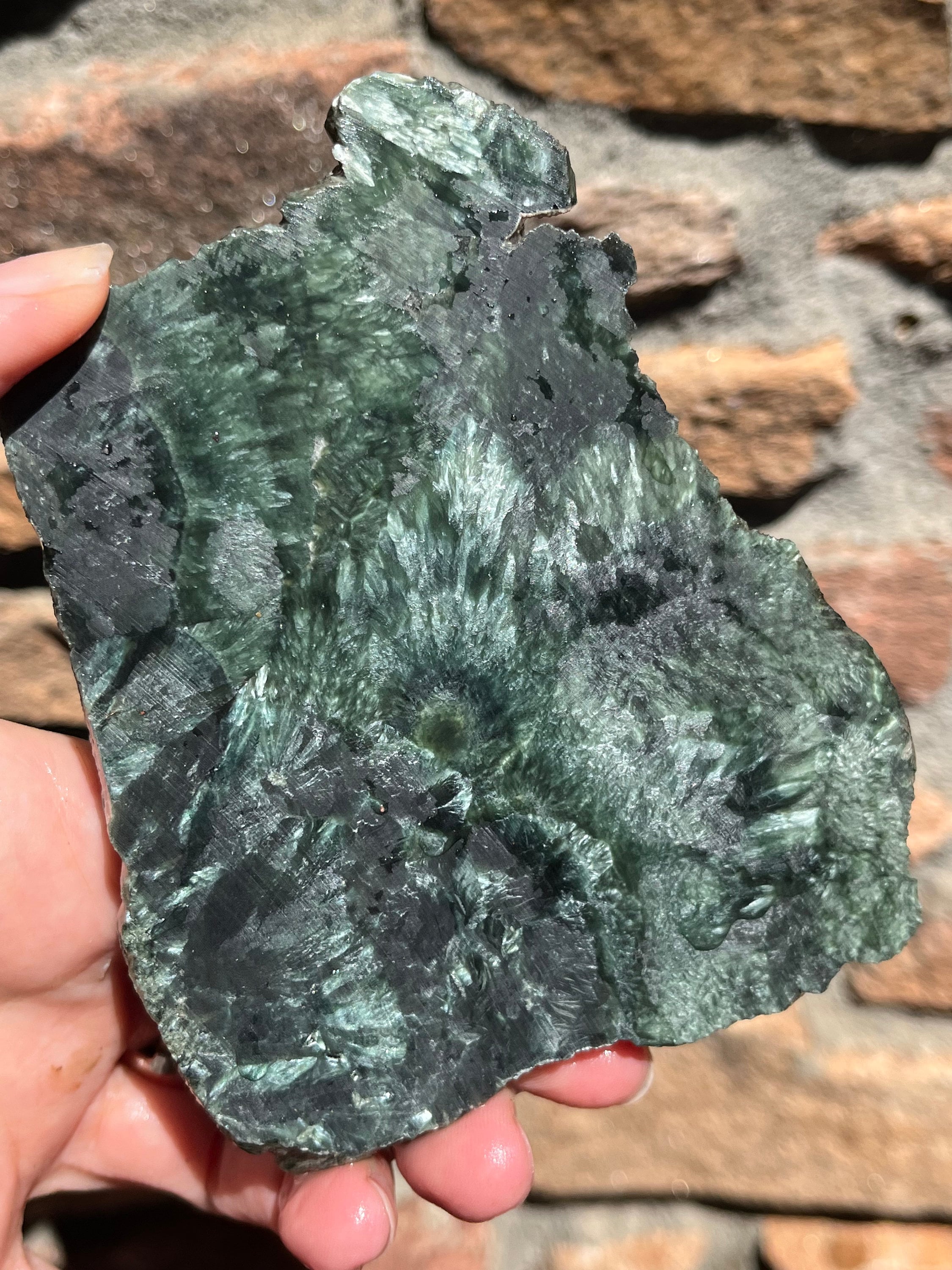 Seraphinite Lapidary Slab Natural Stone Not Polished
