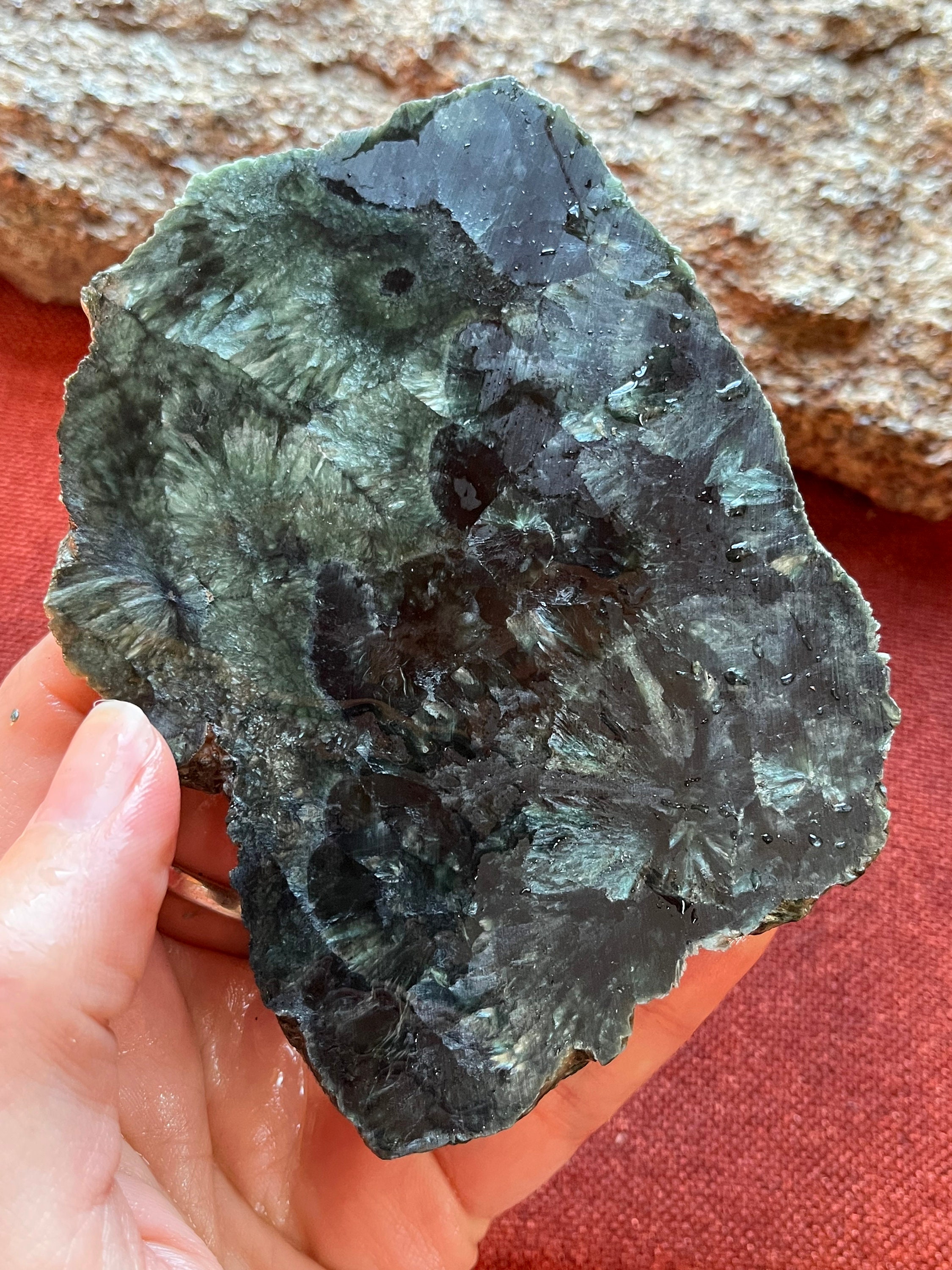 Seraphinite Lapidary Slab Natural Stone Not Polished