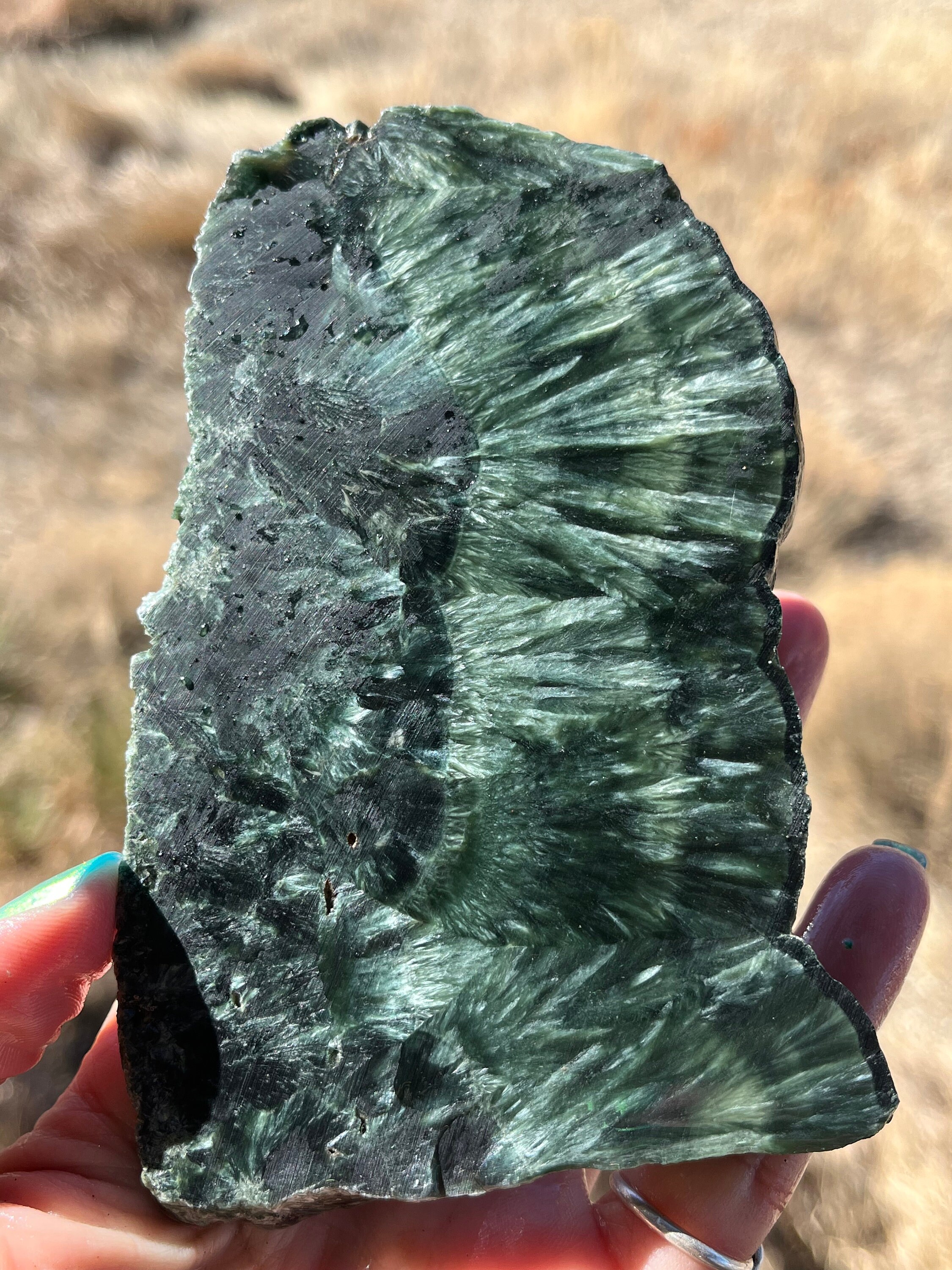 Seraphinite Lapidary Slab Natural Stone Not Polished