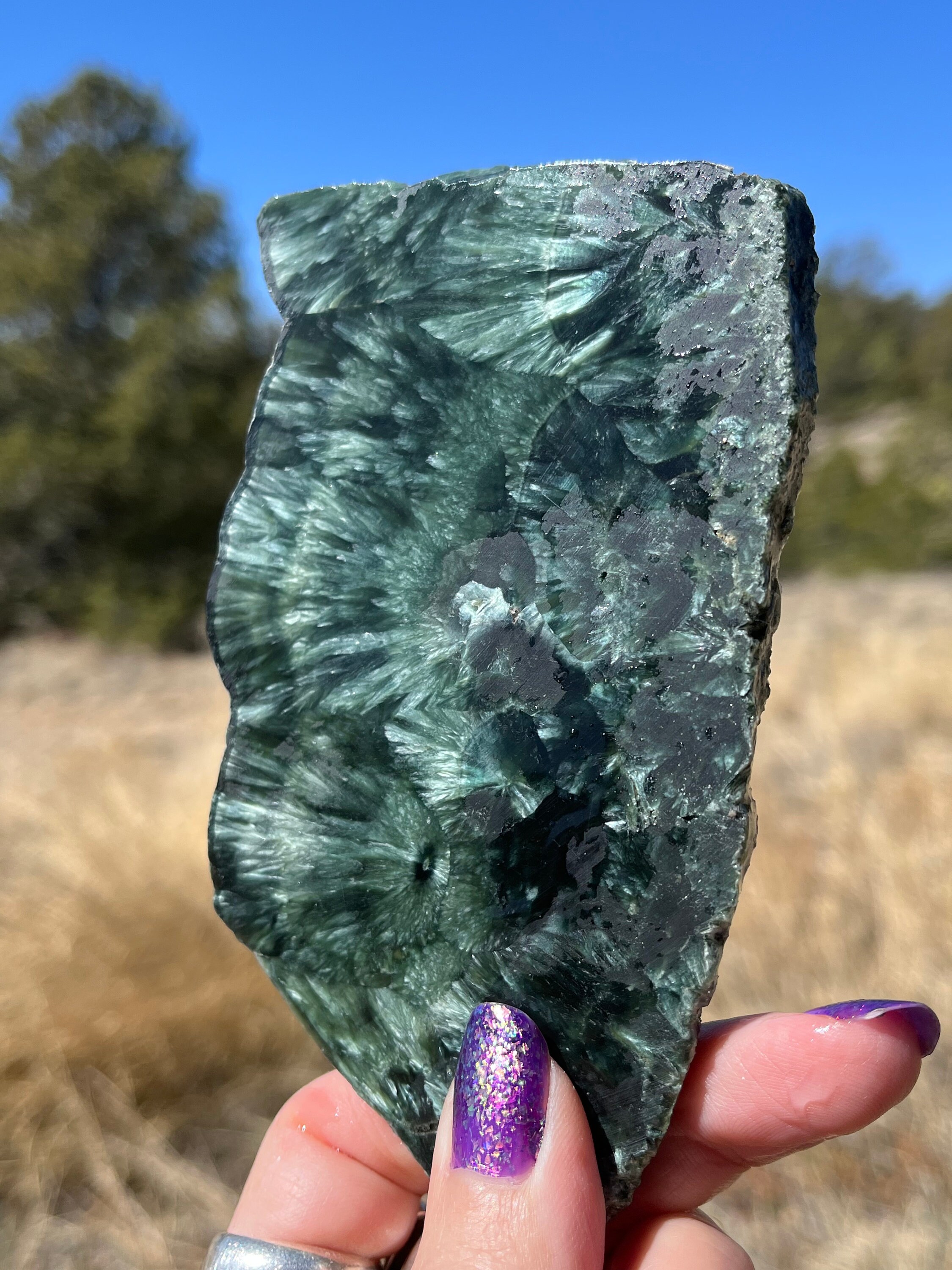 Seraphinite Lapidary Slab Natural Stone Not Polished