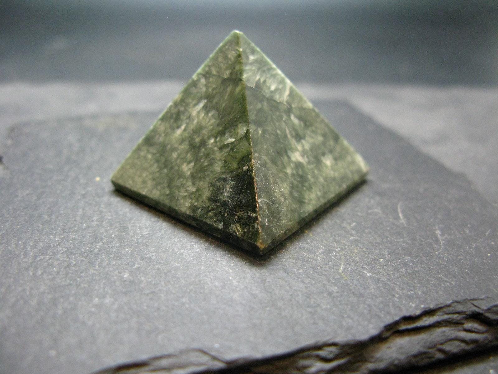 Large Polished Seraphinite Clinochlore Angels Wings Pyramid From Russia - 1.3"
