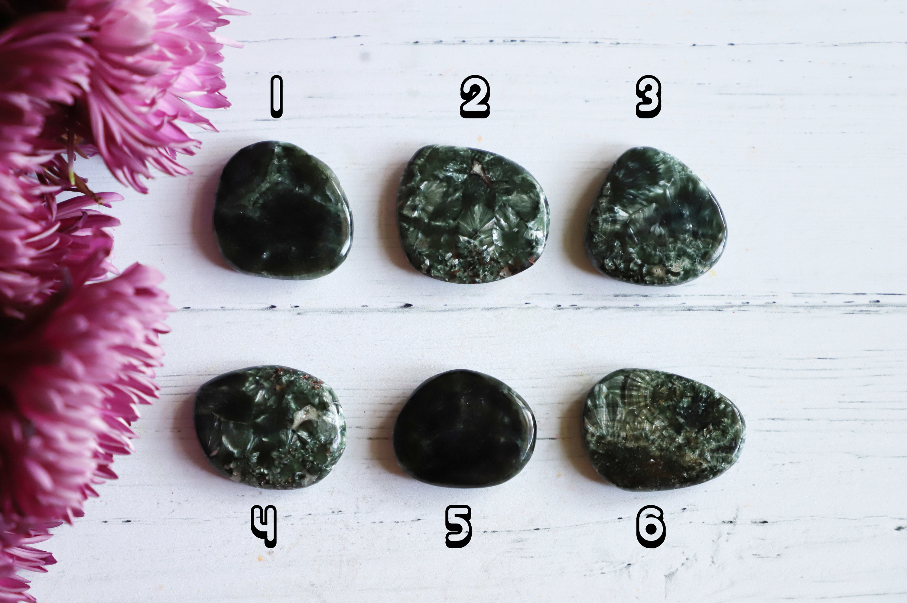 Seraphinite Mini Palmstone, Angel Wings, Crystal Healing, Spiritual Enlightenment