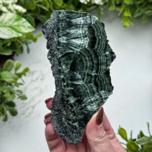 Seraphinite Slab , 135g , - #9 (polished Green Crystal Chunk, Healing Stone, Heart Chakra, Compassion) Seraphinite Slab , 135g , - #9 (polished Green Crystal Chunk, Healing Stone, Heart Chakra, Compassion)