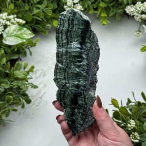 Seraphinite Slab , 216g , - #7 (polished Green Crystal Chunk, Healing Stone, Heart Chakra, Compassion) Seraphinite Slab , 216g , - #7 (polished Green Crystal Chunk, Healing Stone, Heart Chakra, Compassion)