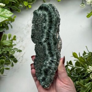 Seraphinite Slab , 226g , - #2 (polished Green Crystal Chunk, Healing Stone, Heart Chakra, Compassion) Seraphinite Slab , 226g , - #2 (polished Green Crystal Chunk, Healing Stone, Heart Chakra, Compassion)