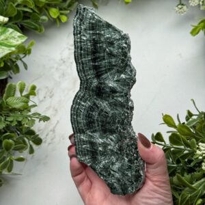 Seraphinite Slab , 234g , - #4 (polished Green Crystal Chunk, Healing Stone, Heart Chakra, Compassion) Seraphinite Slab , 234g , - #4 (polished Green Crystal Chunk, Healing Stone, Heart Chakra, Compassion)