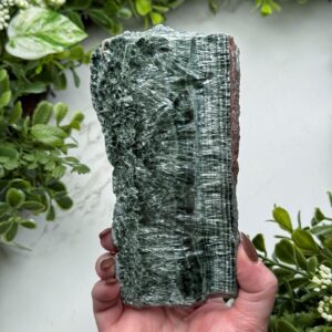 Seraphinite Slab , 248g , - #5 (polished Green Crystal Chunk, Healing Stone, Heart Chakra, Compassion) Seraphinite Slab , 248g , - #5 (polished Green Crystal Chunk, Healing Stone, Heart Chakra, Compassion)