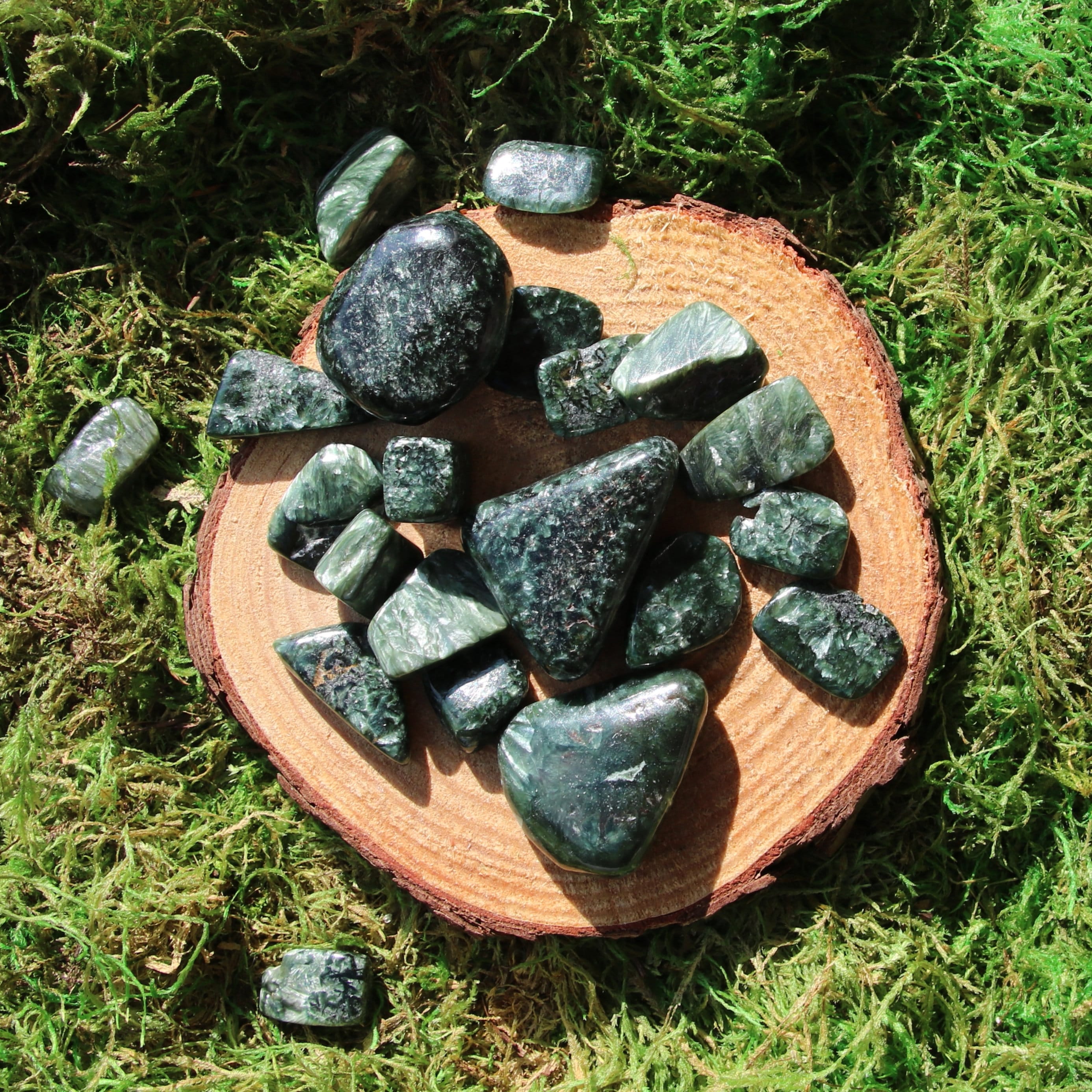 Seraphinite Tumbled And Polished Green Angel Feather Crystal