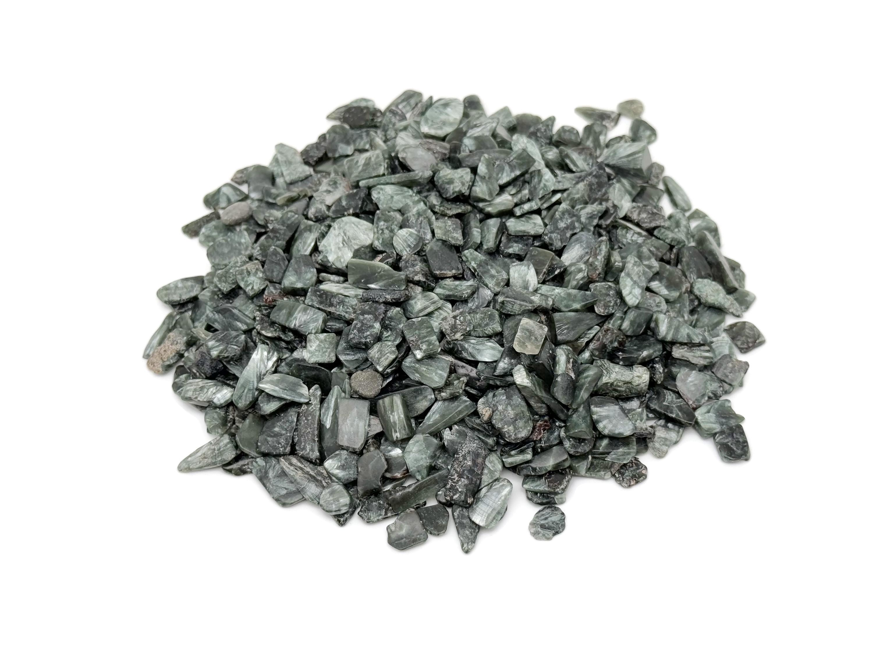 Seraphinite Chips – Gemstone Chips – Crystal Semi Tumbled Chips - Bulk Crystal - 7-12mm - Cp1261