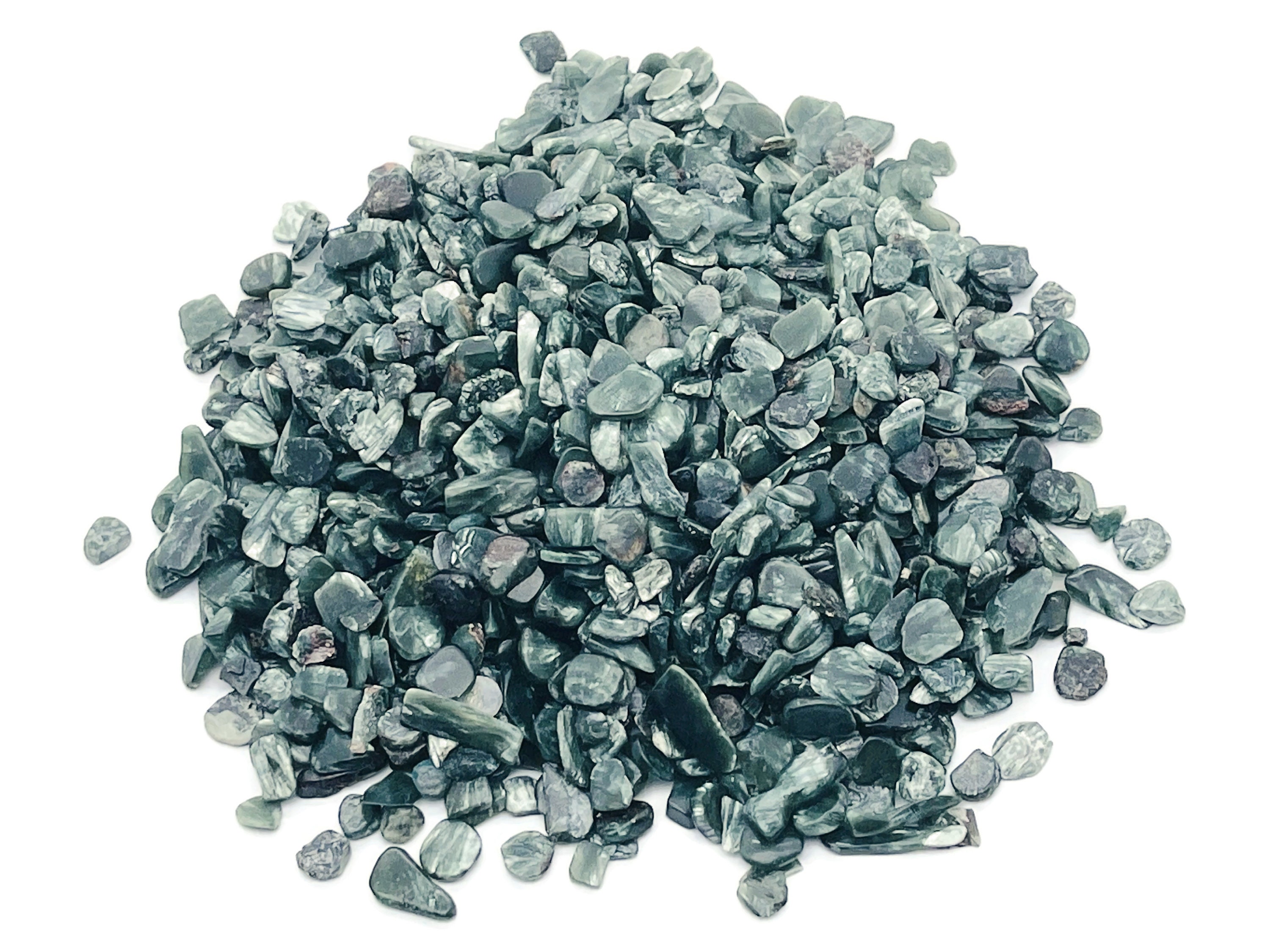 Seraphinite Chips – Gemstone Chips – Crystal Semi Tumbled Chips - Bulk Crystal - 2-6mm - Cp1231
