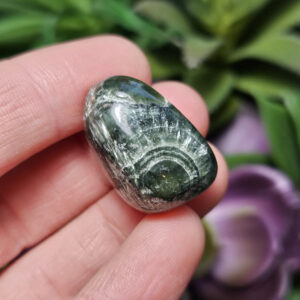 Seraphinite Tumbled Stone, Green Polished Crystal