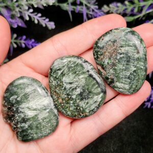 Seraphinite Palm Stone 1.25-2", Seraphinite Polished Crystal