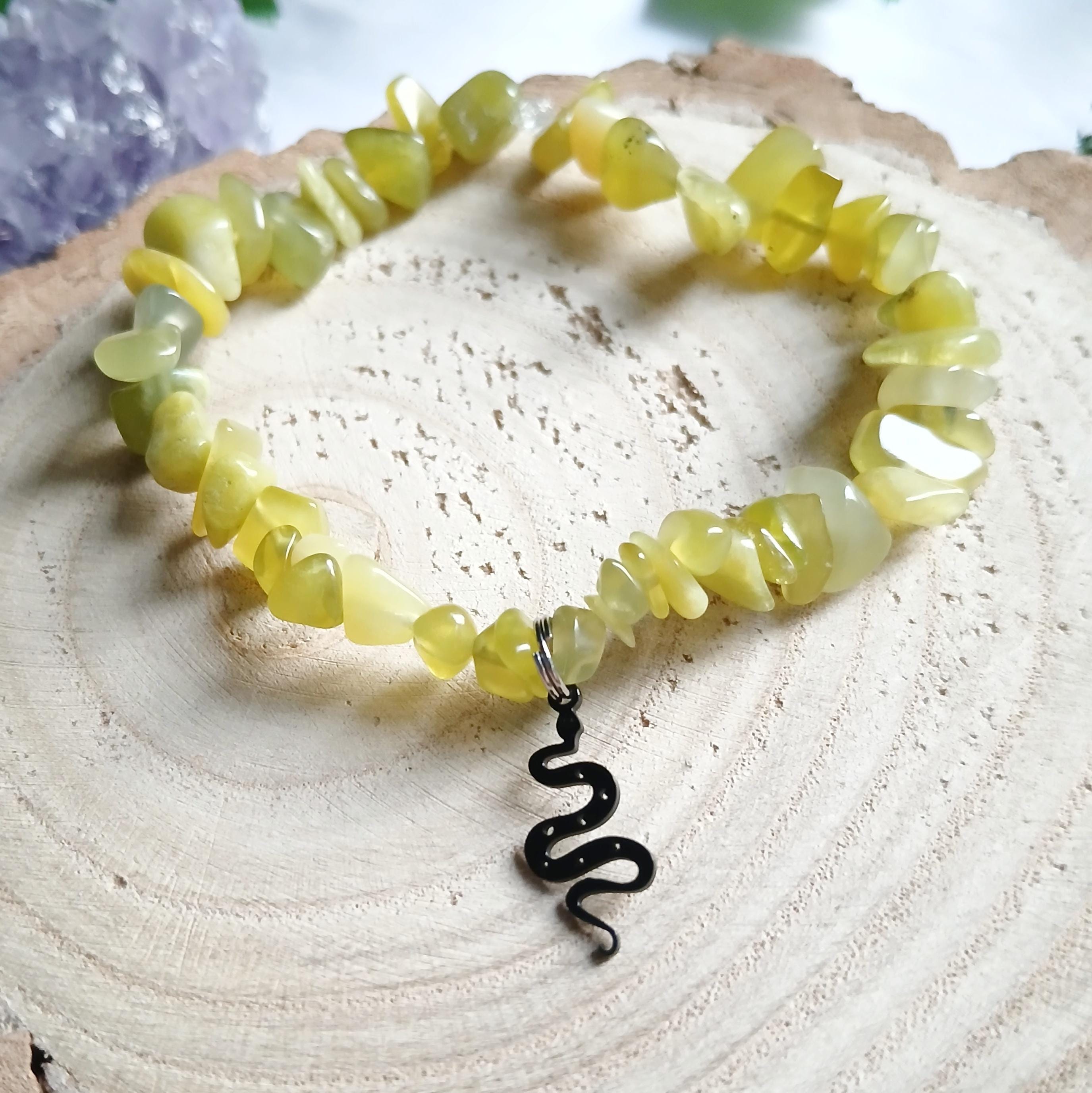 Serpentine Black Mystic Snake Bracelet - Earth Element - Good Health