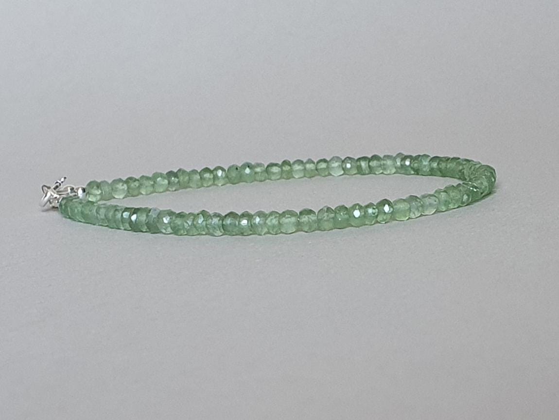Serpentine Bracelet: Faceted Rondelles, Sterling Silver Findings