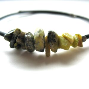 Serpentine Gemstone Beaded Cuff Bracelet Handmade In Usa Serpentine Gemstone Beaded Cuff Bracelet Handmade In Usa
