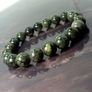 Genuine Russian Serpentine Bracelet 10mm, "Snake" Stone Bracelet, Natural Gemstone Bracelet,  Women Men Beaded Bracelet + Gift Bag