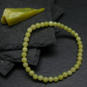 Healerite Serpentine Genuine Bracelet ~ 6.5 Inches ~ 4mm Round Beads