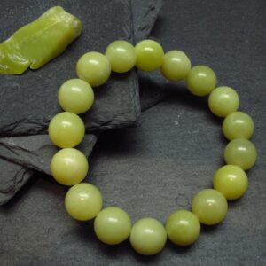 Healerite Serpentine Genuine Bracelet ~ 7 Inches ~ 12mm Round Beads